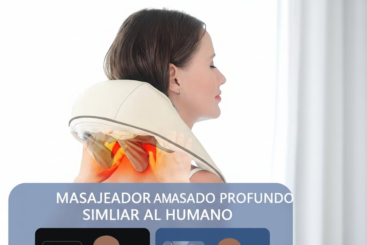 26W Brushless Motor Neck and Shoulder Massager Wireless Shoulder and Back Kneading Massage Shawl Neck Masajeador