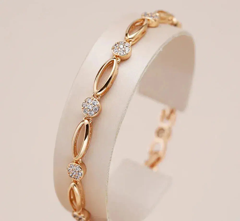 Donatella | Bracciale dorato elegante con zircone