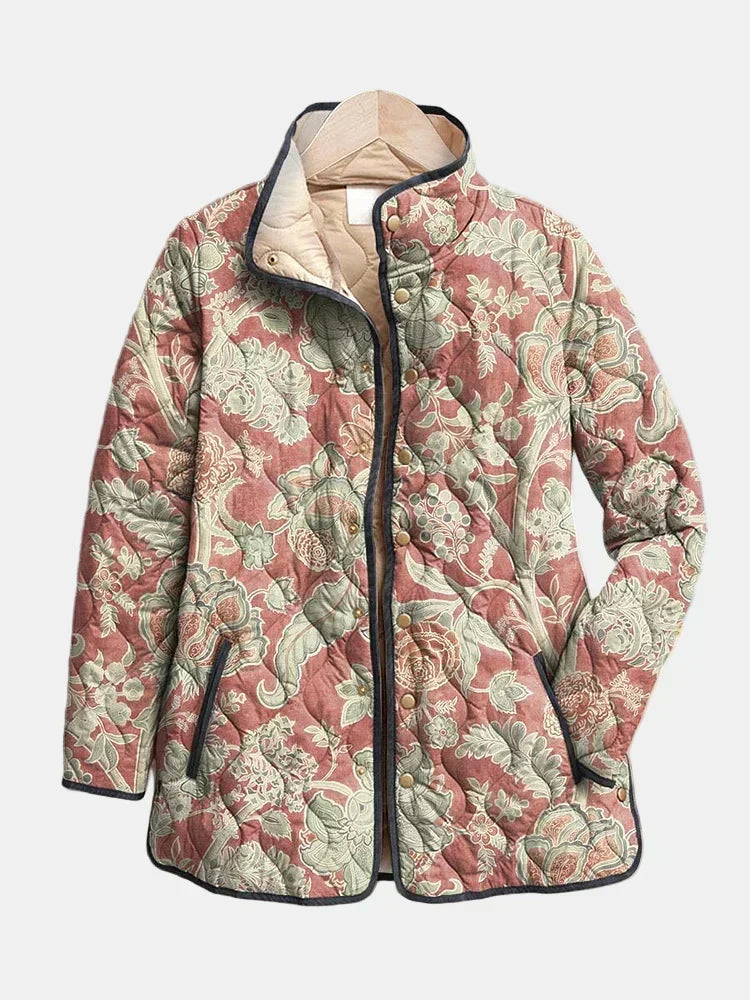 WANDA™ | Giacca Trapuntata Damascata Terracotta