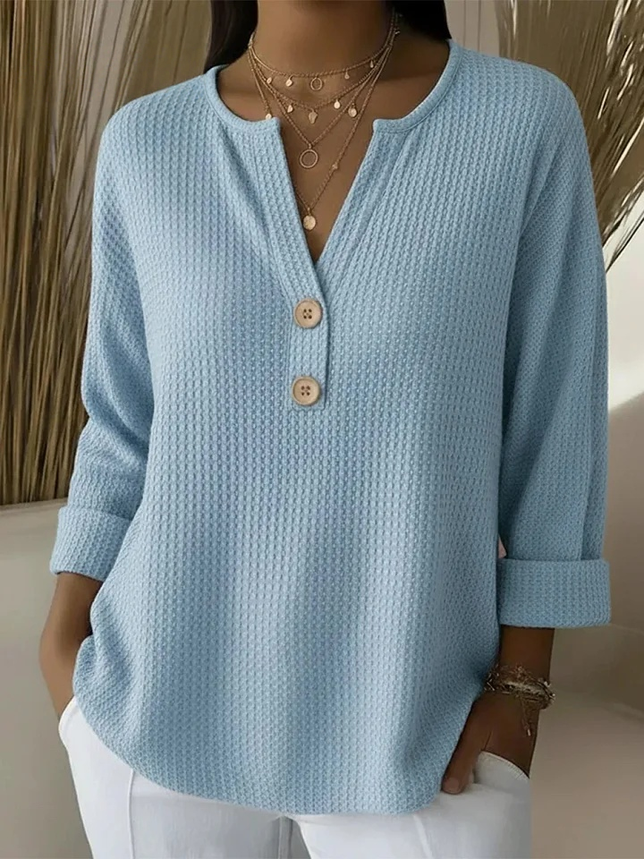 LUCIANA™ | Maglia Goffrata con Bottoni