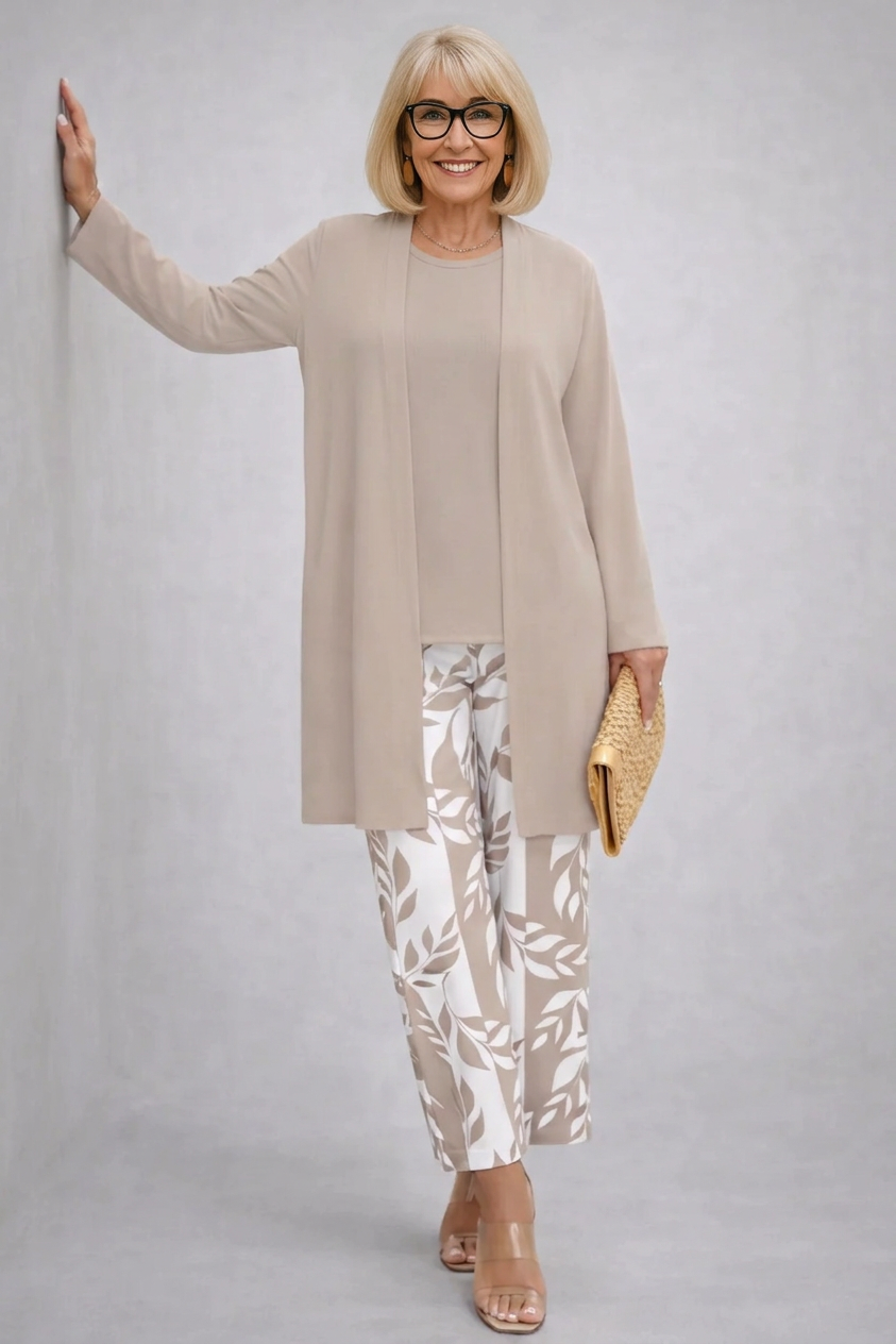 SILVANA | Completo 3 Pezzi con Pantalone Stampato