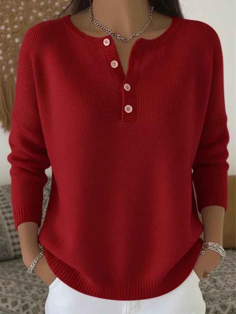 ORIANA™ | Maglione in maglia con bottoni