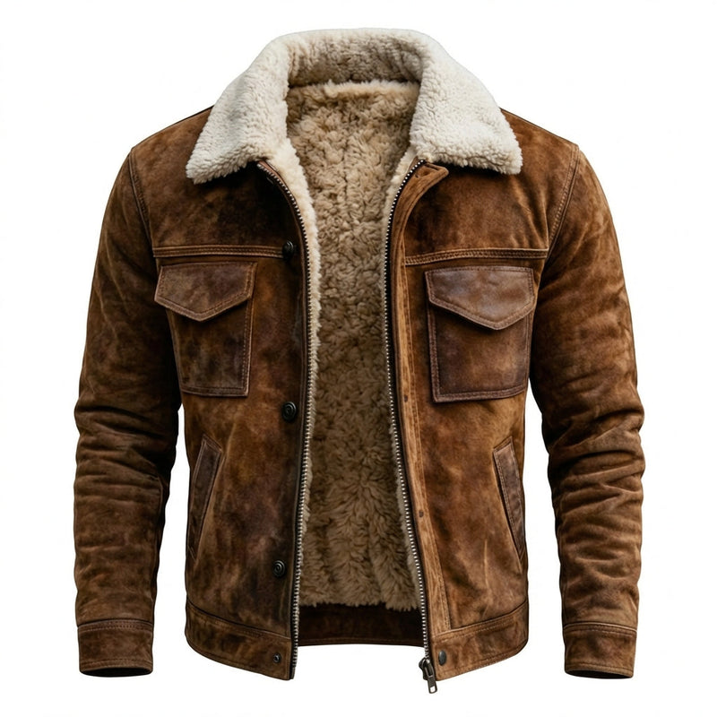 ANGELO | Giacca in Pelle con Sherpa