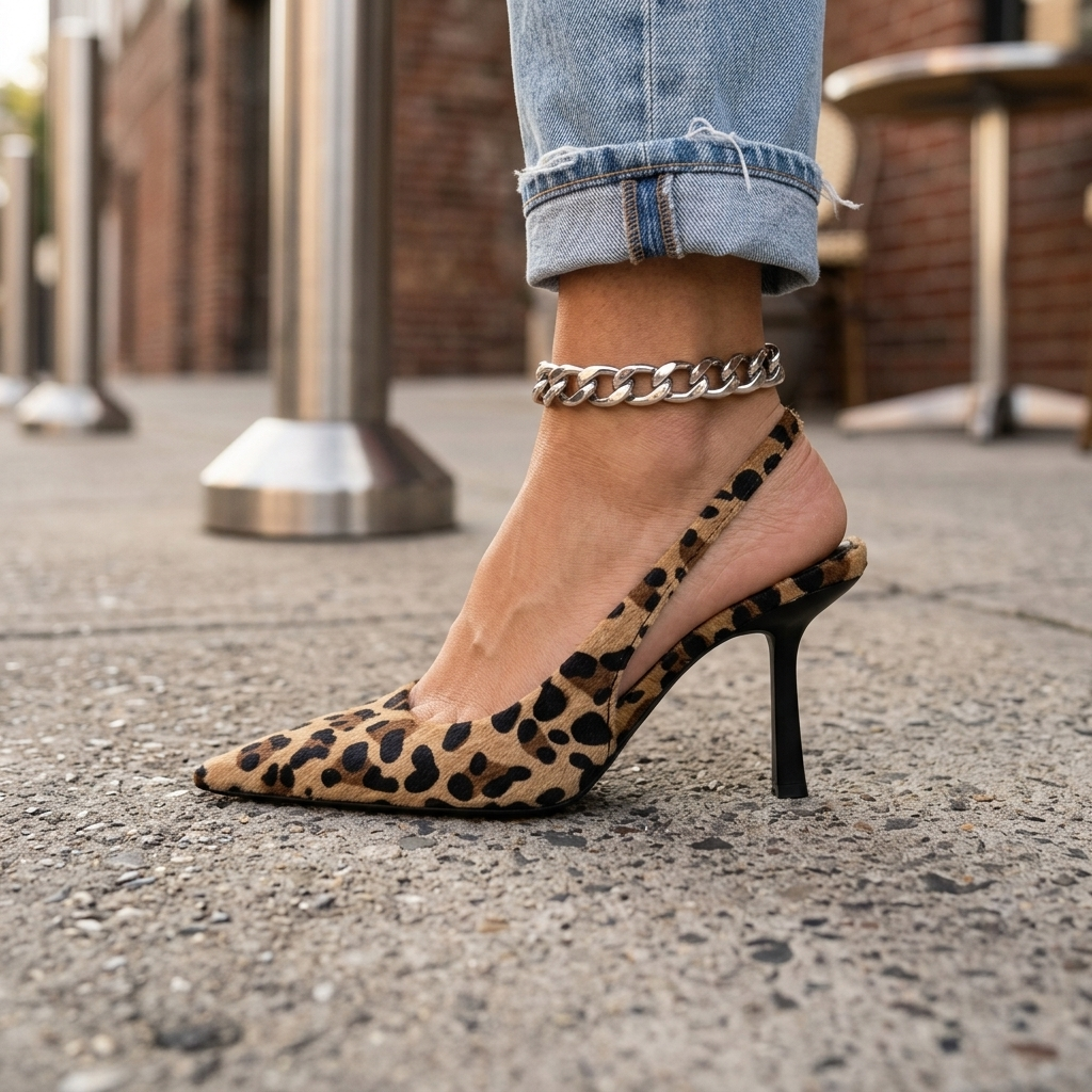MARGARET™ | TACCHI D'ORSAY CON STAMPA LEOPARDATA