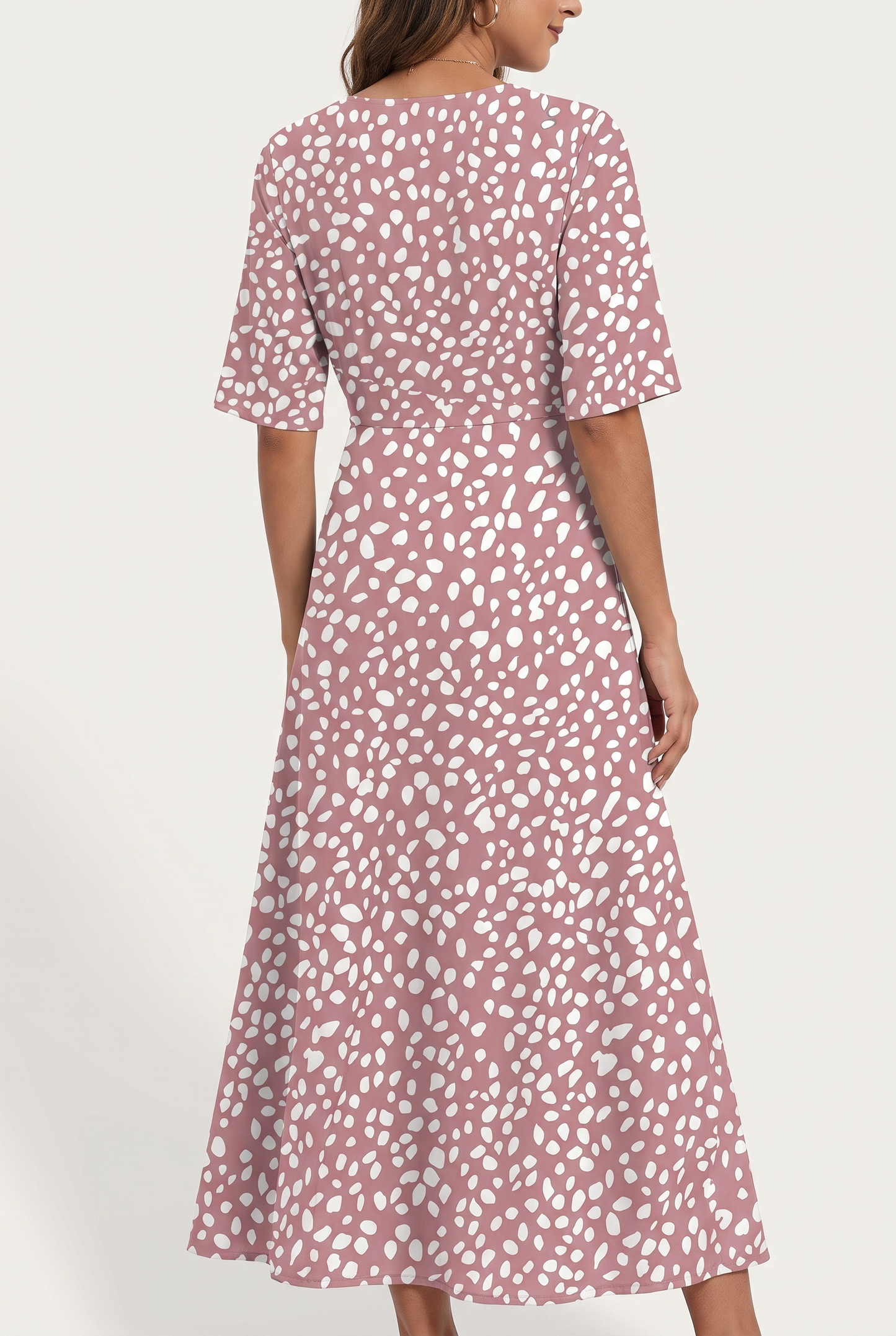 FIORELLA™ | Abito midi a pois con tasche