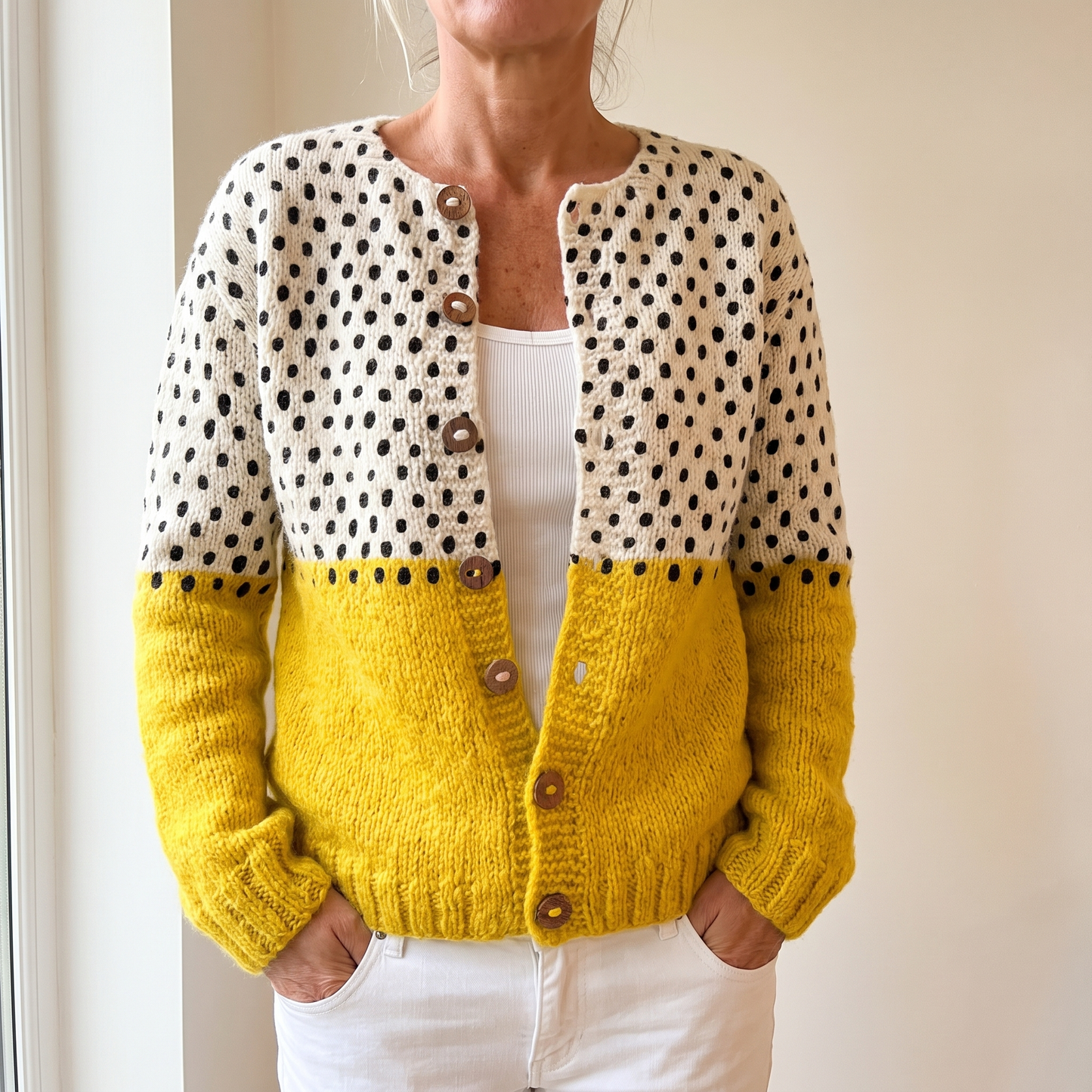 ANTONELLA™ | Cardigan bicolore in maglia morbida