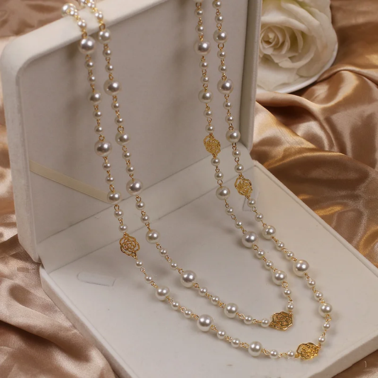 CLEMENTINA | Collana Dorata Elegante con Perle