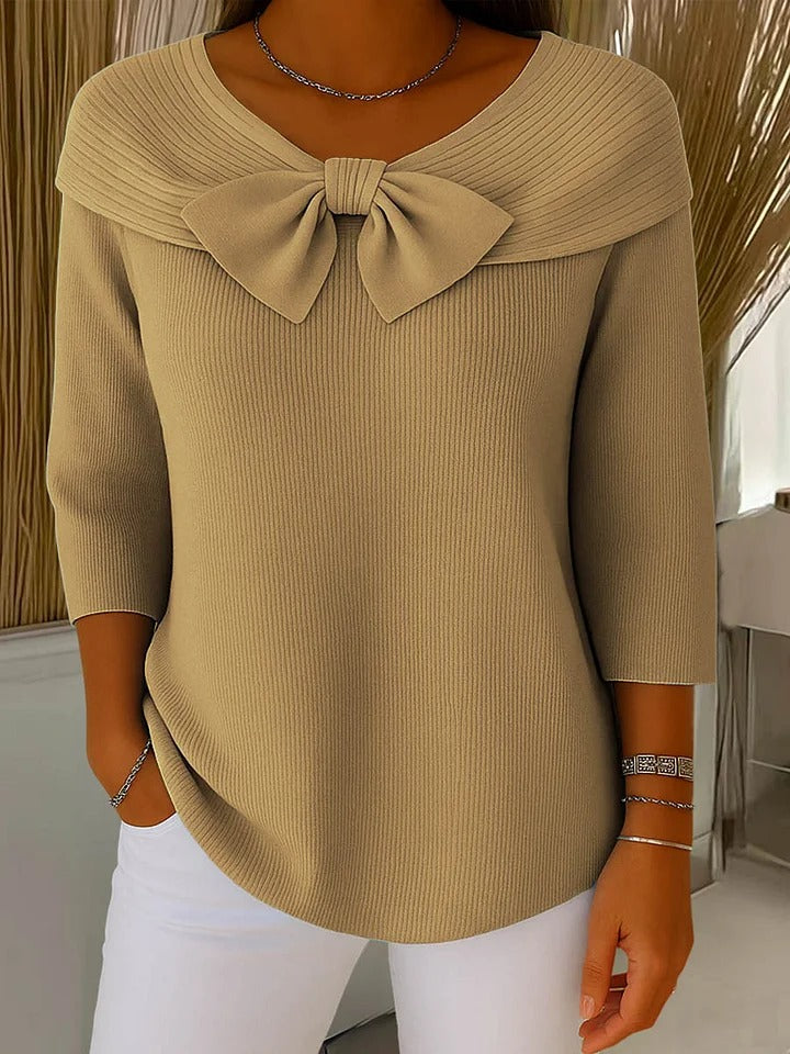 SERAFINA™ | Maglione con Fiocco e Scollo Rotondo