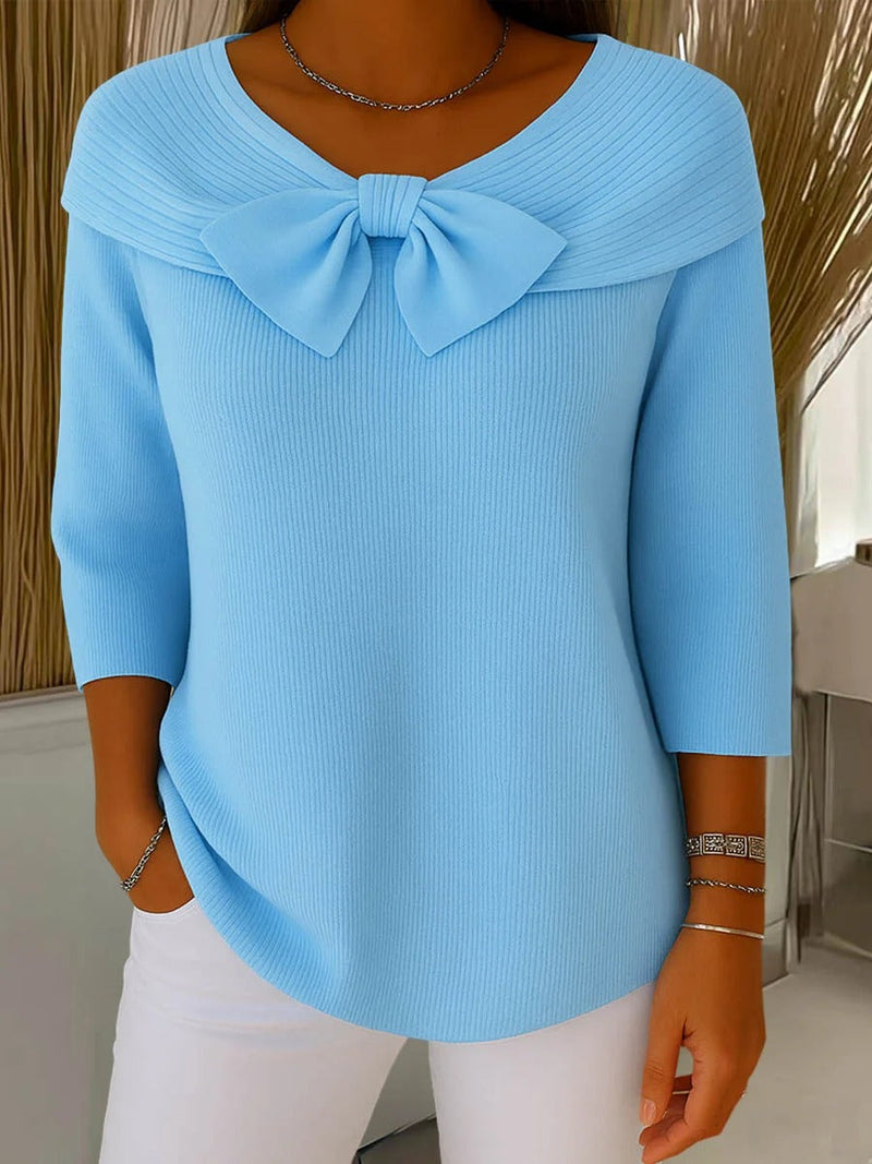 SERAFINA™ | Maglione con Fiocco e Scollo Rotondo