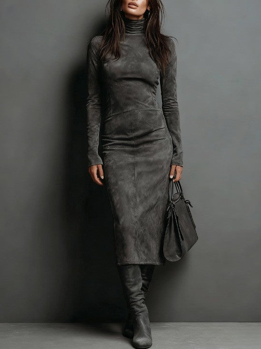 ANTONIETTA™ | Abito Midi con Collo Alto Strutturato