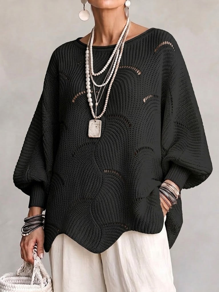 OLGA™ | Maglione Traforato con Manica a Pipistrello
