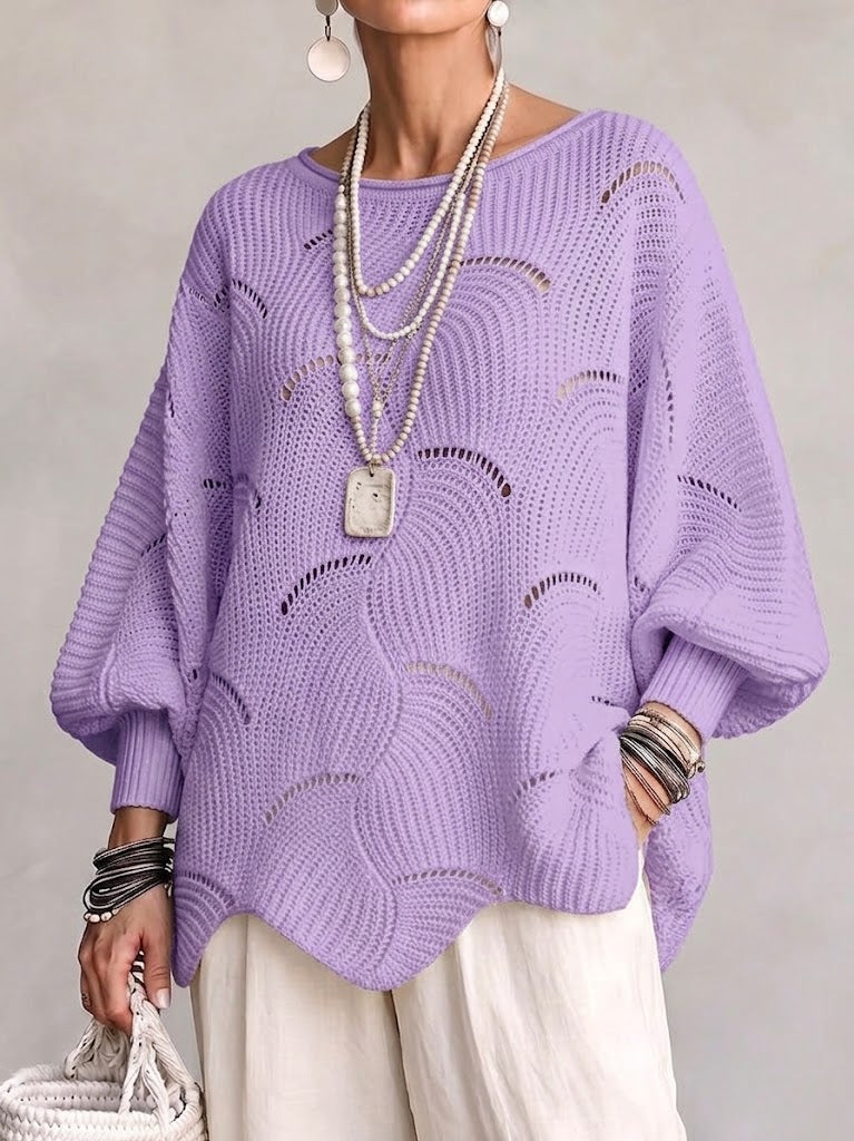 OLGA™ | Maglione Traforato con Manica a Pipistrello