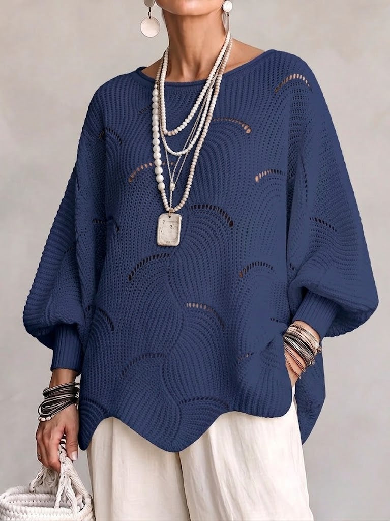 OLGA™ | Maglione Traforato con Manica a Pipistrello