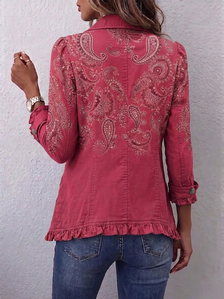 ANNA™ | Giacca in cashmere rosa con volant