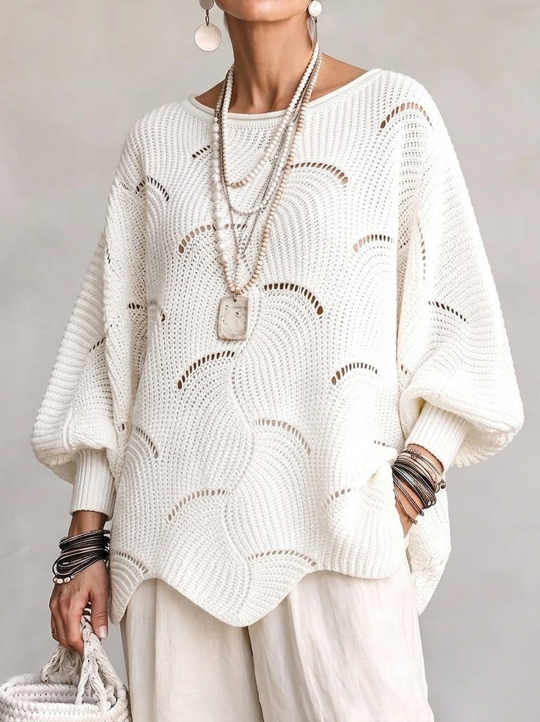 OLGA™ | Maglione Traforato con Manica a Pipistrello