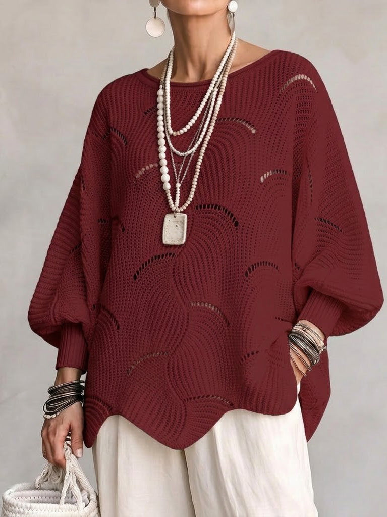 OLGA™ | Maglione Traforato con Manica a Pipistrello