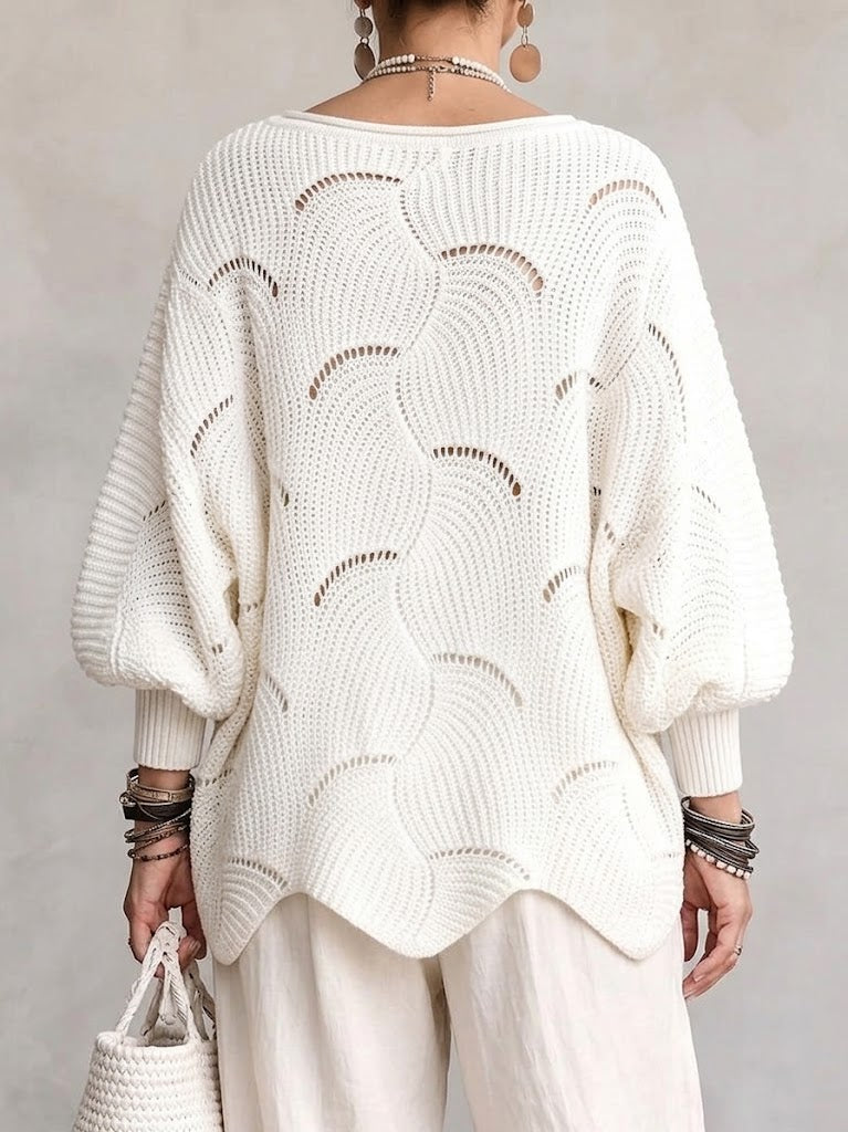 OLGA™ | Maglione Traforato con Manica a Pipistrello