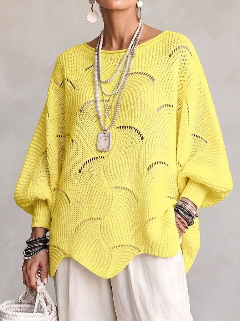OLGA™ | Maglione Traforato con Manica a Pipistrello