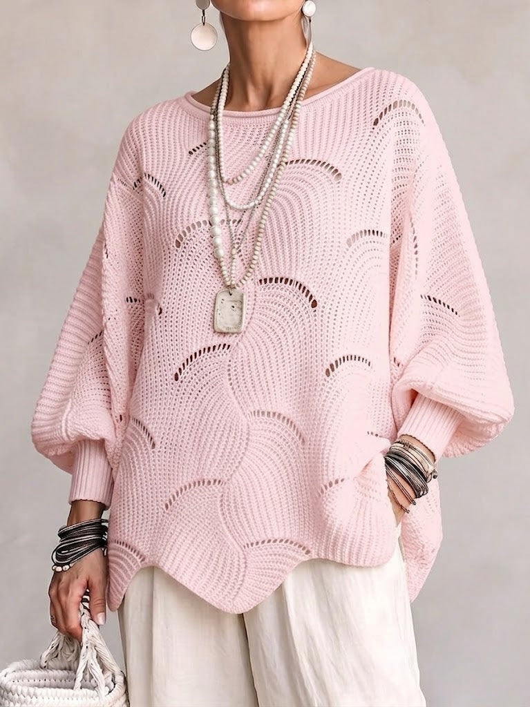 OLGA™ | Maglione Traforato con Manica a Pipistrello