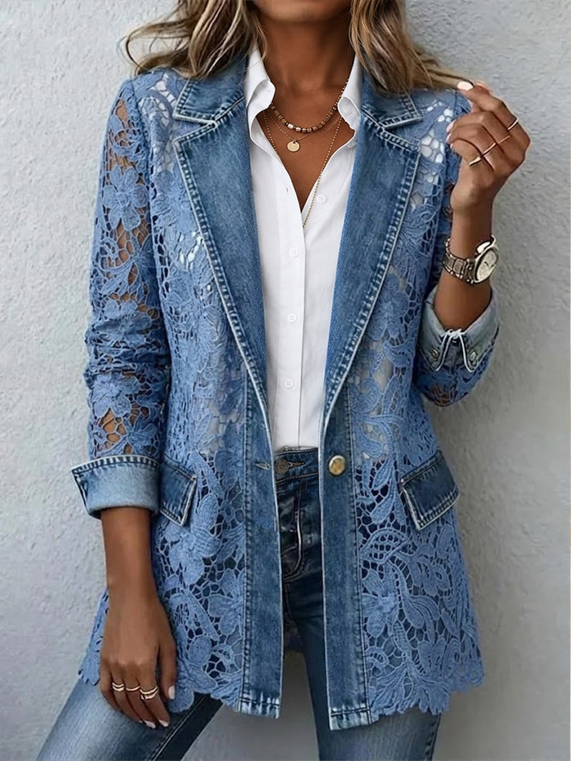 SELENE™ | Blazer con Pizzo Floreale