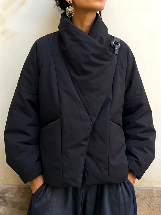 ELOWEN™ | Giacca Imbottita con Collo Drappeggiato