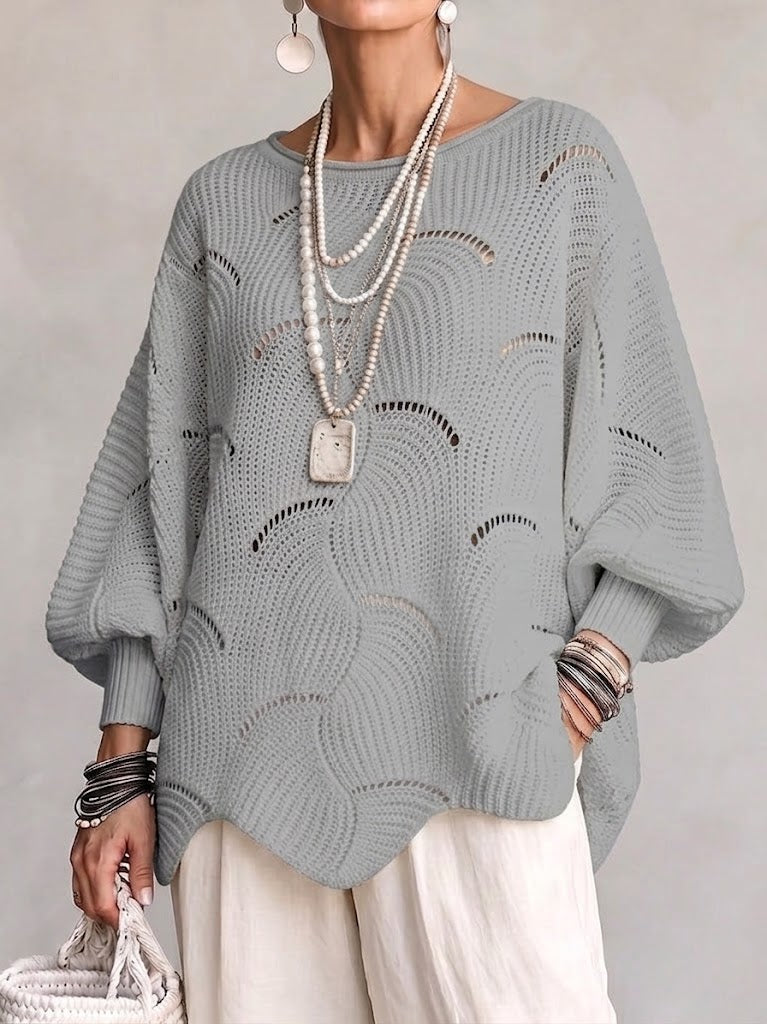 OLGA™ | Maglione Traforato con Manica a Pipistrello