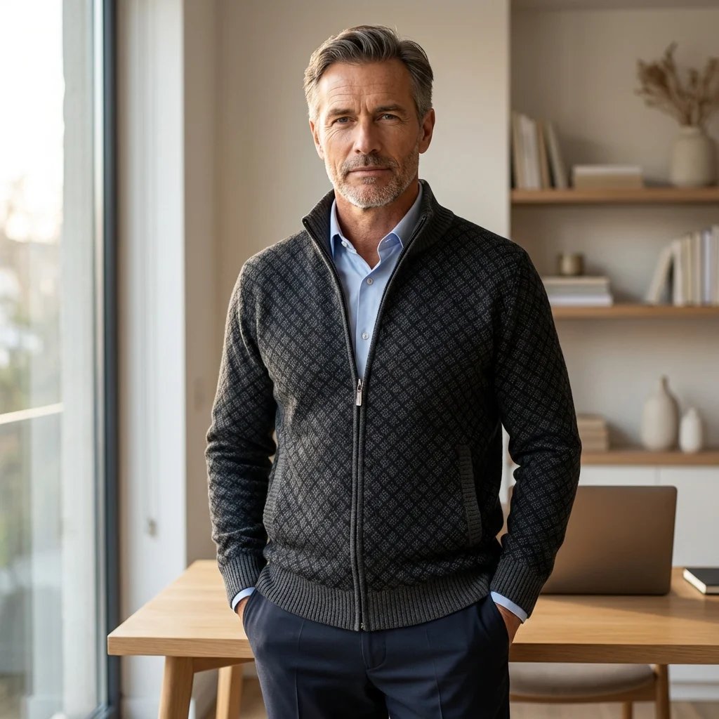 MASSIMO | Maglione con Zip e Collo Alto