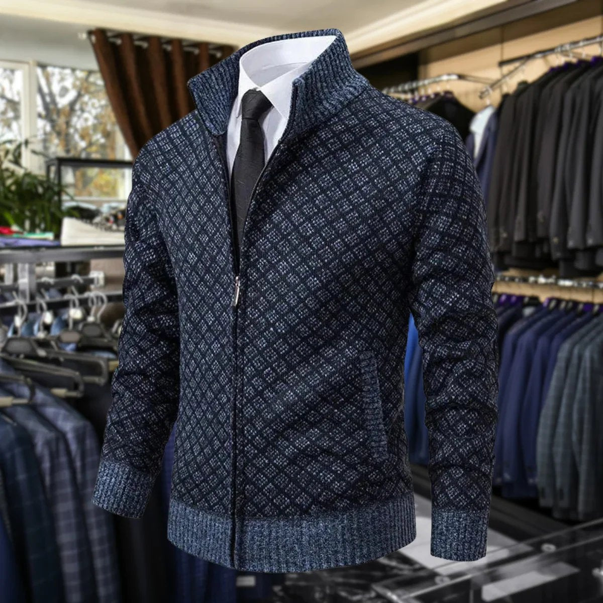 MASSIMO | Maglione con Zip e Collo Alto