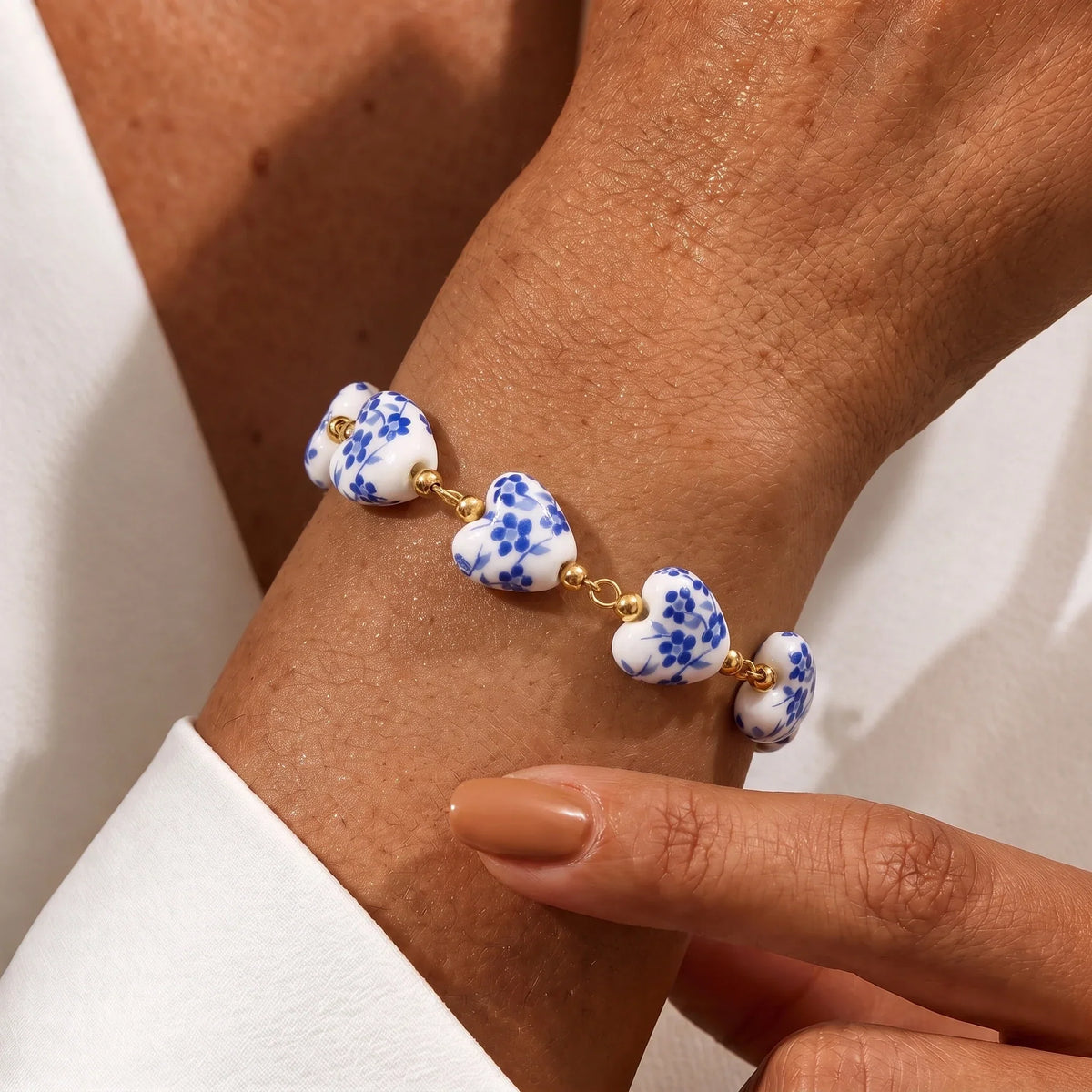 Bracciale Cuori in Ceramica di Maiolica