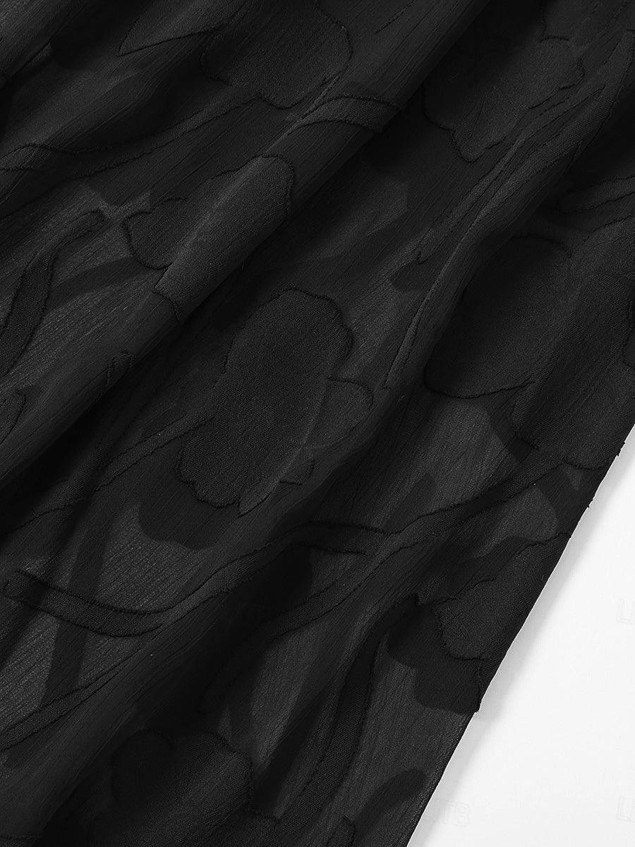 Coprispalle floreale trasparente in chiffon a 3/4 di manica