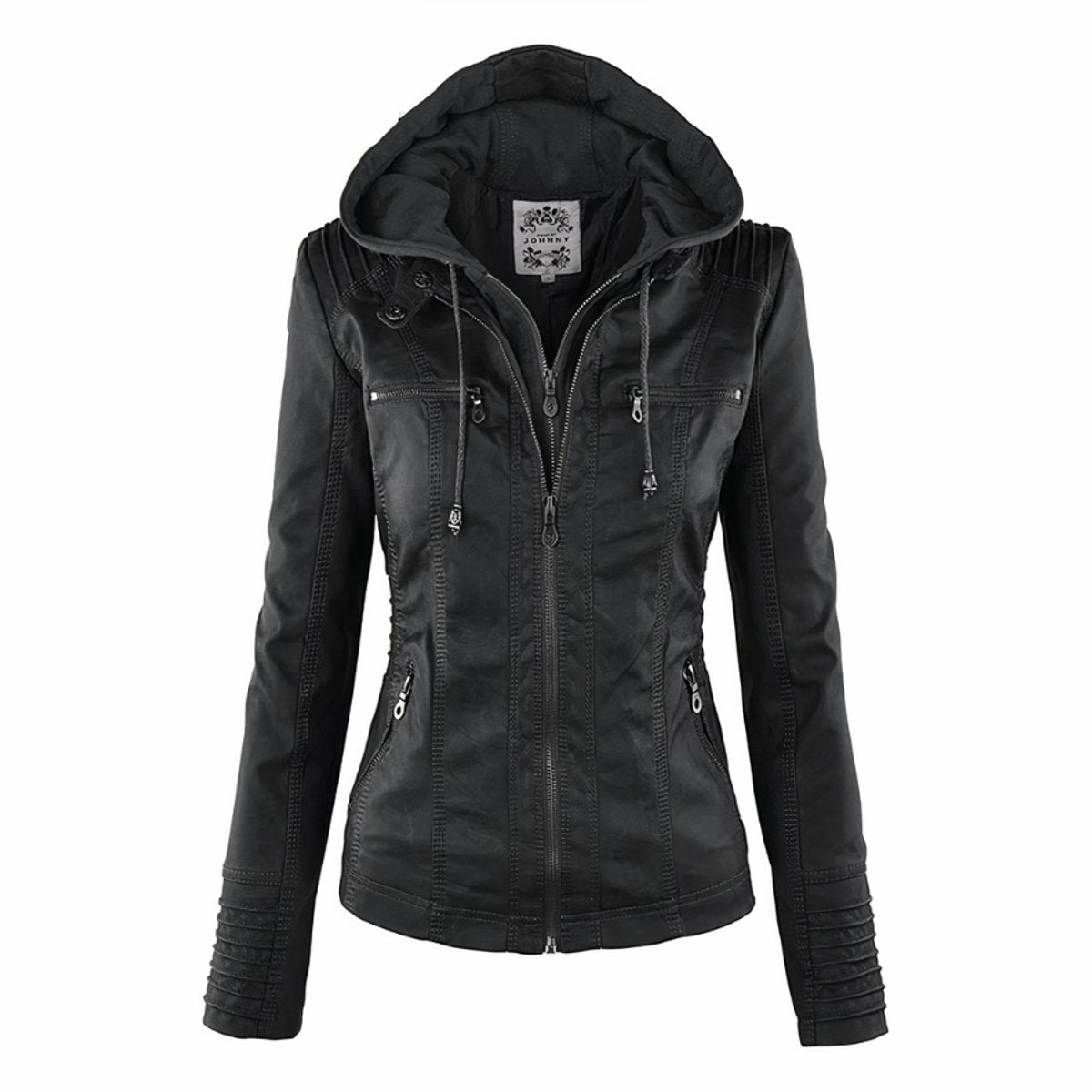 CASSIA™ | Giacca Biker con Cappuccio Removibile